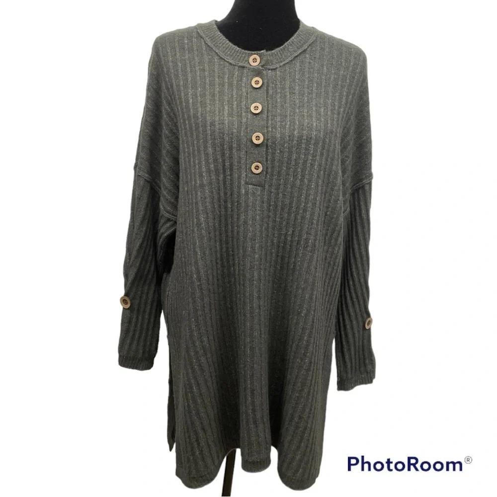 Intimately Free Free People Around the Clock Pullover Charcoal Gray M - Picture 3 of 10